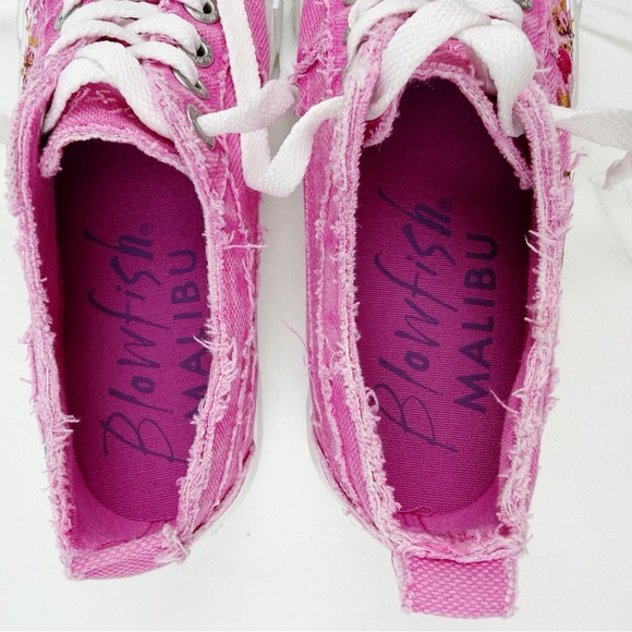 Blowfish Malibu Vivid Sneakers Pink Floral Embroidery Size 6 - Picture 10 of 11